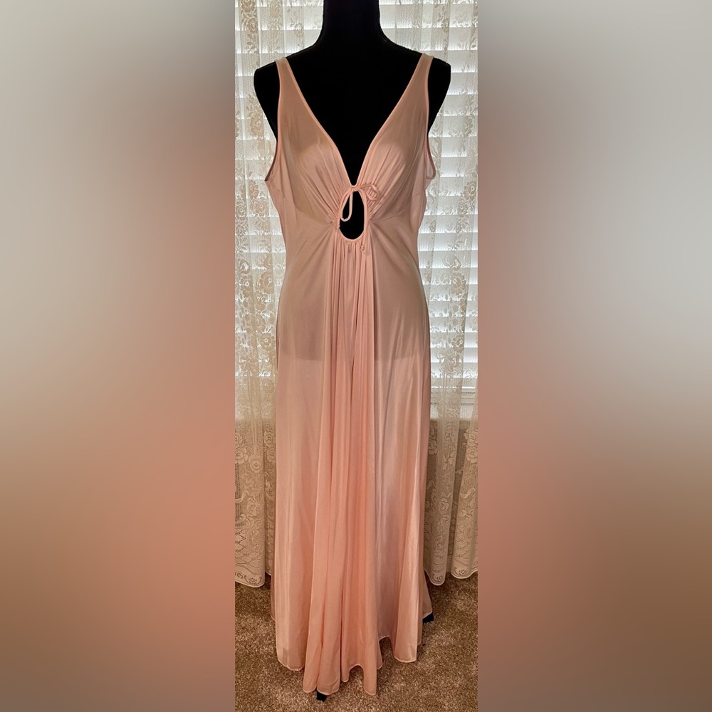 Vintage Olga Pink Floor Length Nightgown